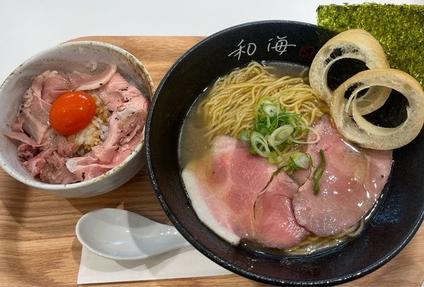 「塩らーめん（900円）」@らーめん専門 和海 宝塚北サービスエリア店の写真