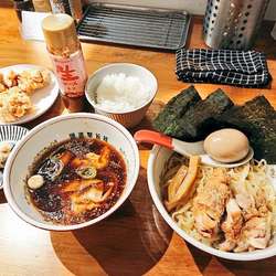 スーパーつけそばボストンクラブ(特製)＋唐揚げ定食