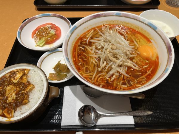 「麺スペシャルセット 酸辣湯麺」@銀座 桃花源の写真