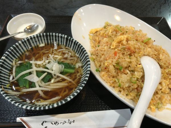 「麺ミニ➕キムチチャーハン➕杏仁豆腐」@福星酒家の写真