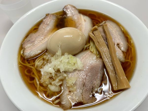 「チャーシューメン800円大盛100円煮玉子100苑」@中華そば たてしなの写真