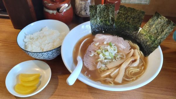 「【Ａセット】東京ラーメン 半ライス」@らーめん大森の写真