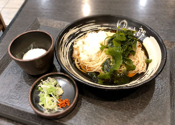 「朝そば(鬼おろし/420円)+温玉(クーポン)」@ゆで太郎 五反田TOC店の写真