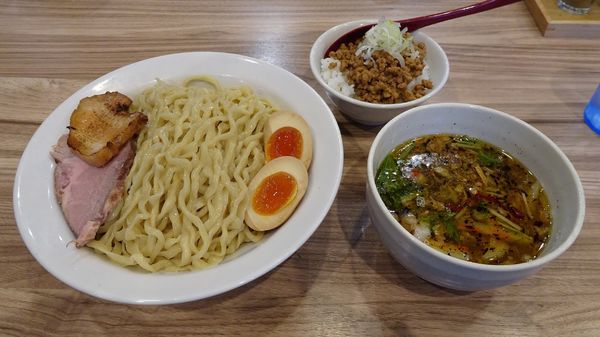 「特製塩つけ麺（1,180円）＋そぼろ飯（200円）」@くじら食堂 nonowa東小金井店の写真