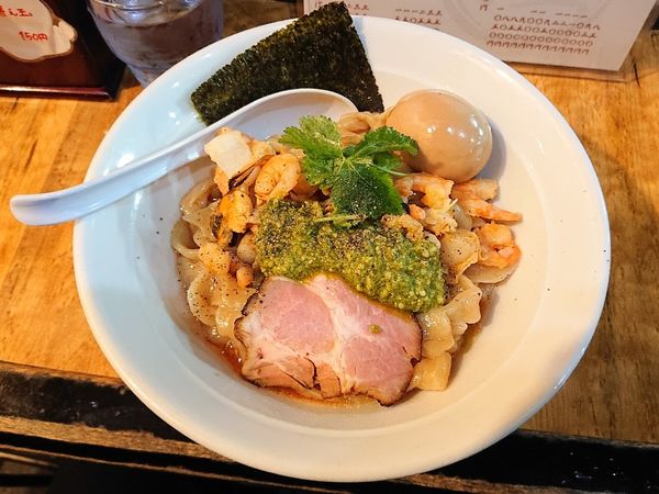 「バジルトマトもち姫シーフード和えそば」@塩そば 桑ばらの写真