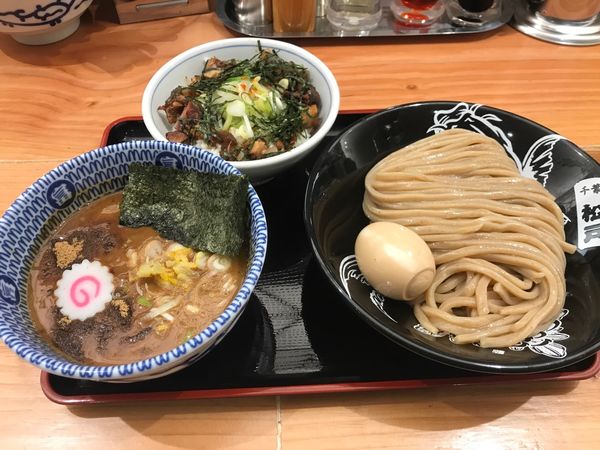 「味玉つけ麺＋チャーシューご飯」@松戸中華そば 富田食堂 東千葉店の写真