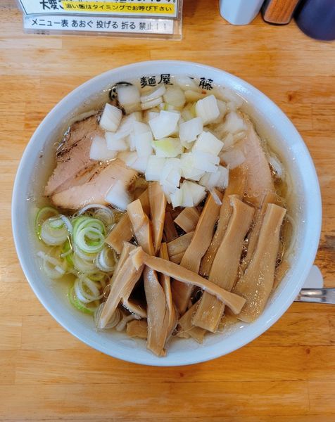 「玉ねぎラーメン+メンマ」@手打ち中華蕎麦 麺屋 工藤の写真