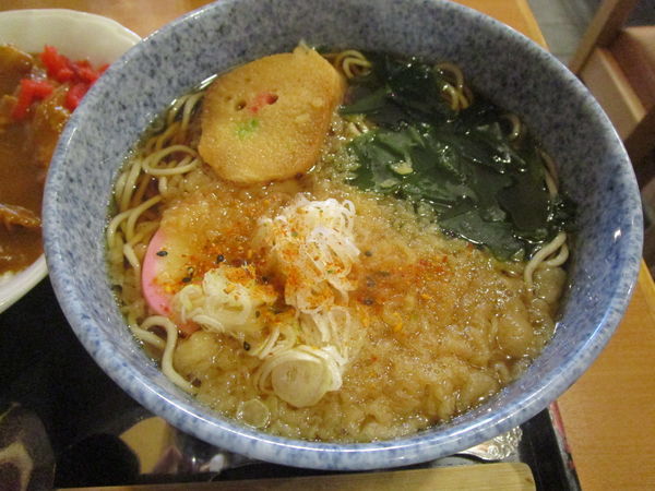 「たぬき蕎麦とミニメンチカレーセット 1000円」@そば処 大橋屋の写真