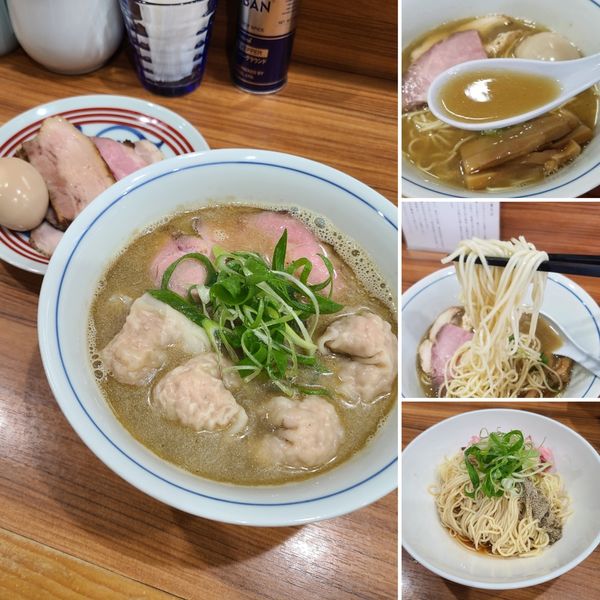 「チャーシューそば+ワンタン+味玉+味付け替玉」@中華そば 西川の写真