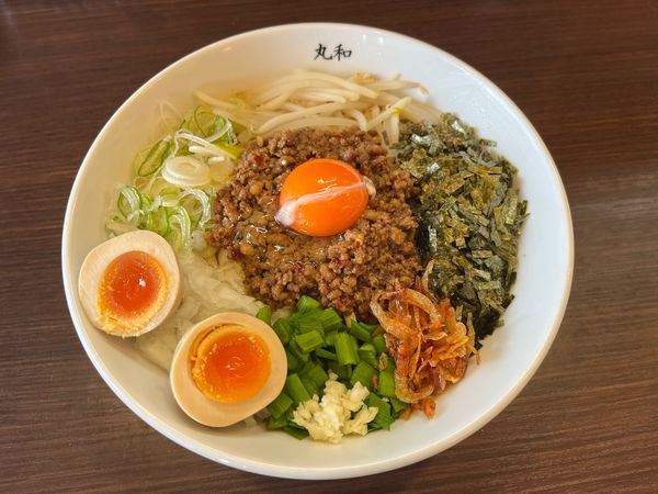 「汁なしエビ塩台湾」@つけ麺 丸和 春田本店の写真