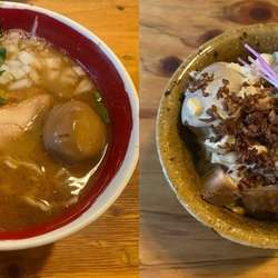 こく醤そば　玉マヨ鶏めし