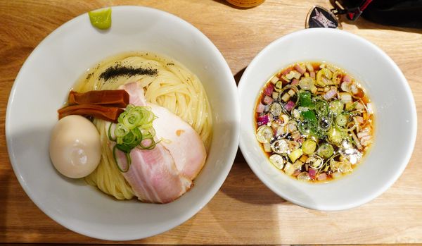 「味玉つけ麺＋モルツ缶」@鶏そば 一文の写真