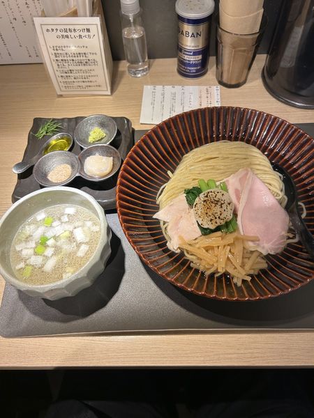 「帆立の昆布水つけ麺(白・塩)1100円➕大盛100円」@Tokyo Style Noodle ほたて日和の写真