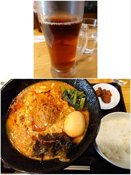 「限定 トマト担々麺＋紹興酒」@うしまる担々麺倶楽部の写真