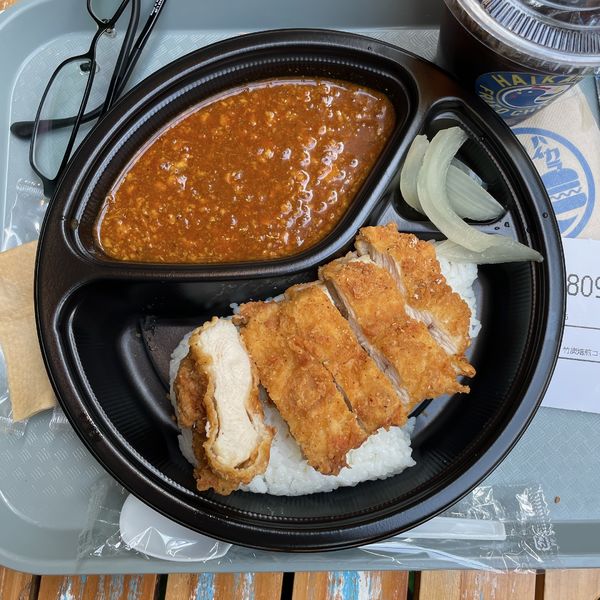 「フライドチキン＆チキンカレー」@ハイカラフライドチキン ヨドバシAkiba店の写真