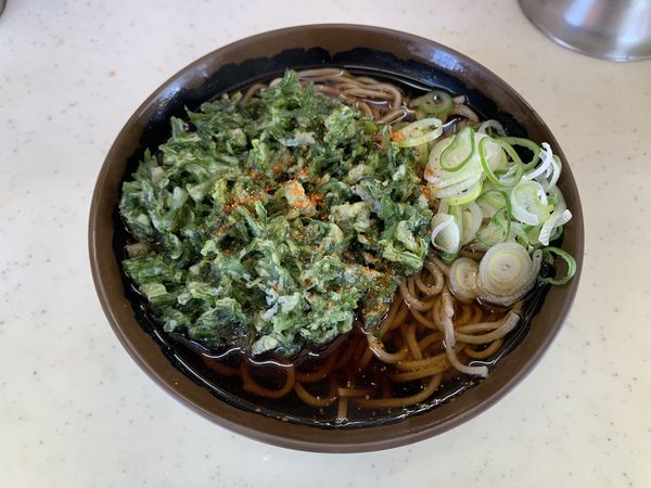 「春菊天そば 500円」@江戸丸の写真