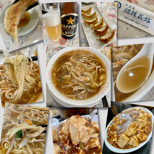 「ビール＋餃子→豚肉細切りそば950円麻婆豆腐セット」@中国料理 燧轅菜館の写真