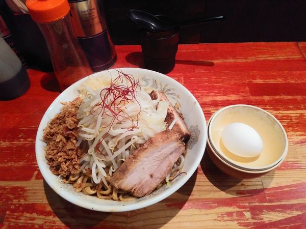 「小ラーメン汁なし　900+150円」@ラーメン二郎 会津若松駅前店の写真