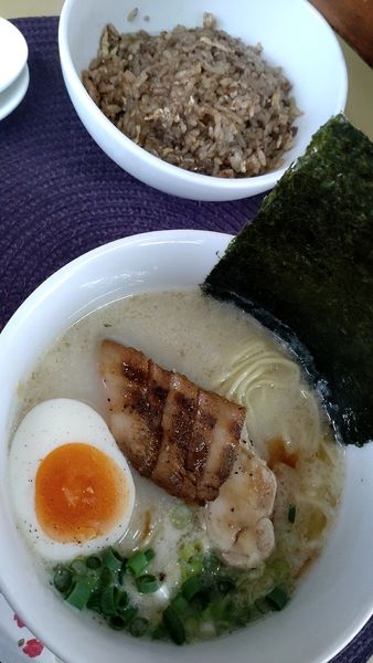 「鶏ポタそば(750円税込)+炒飯のセット(190円税込)」@龍門瀑の写真