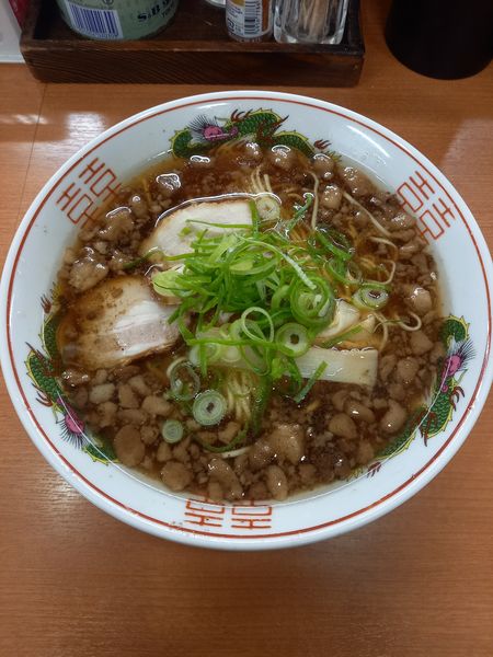 「尾道ラーメン(背脂多め)￥680」@暁の写真
