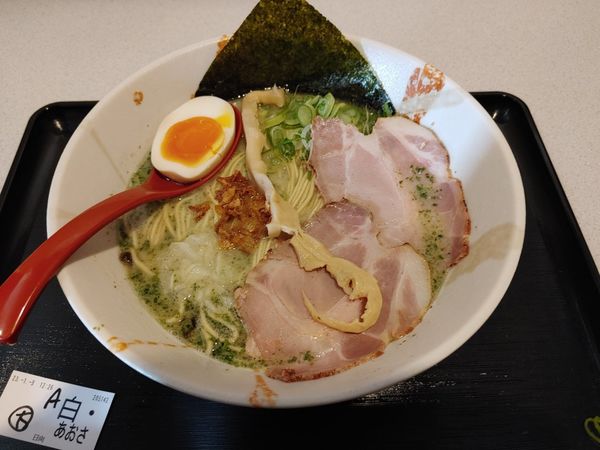 「白湯　あおさラーメン」@らーめん亭 楽呑亭 日向～HINATA～の写真