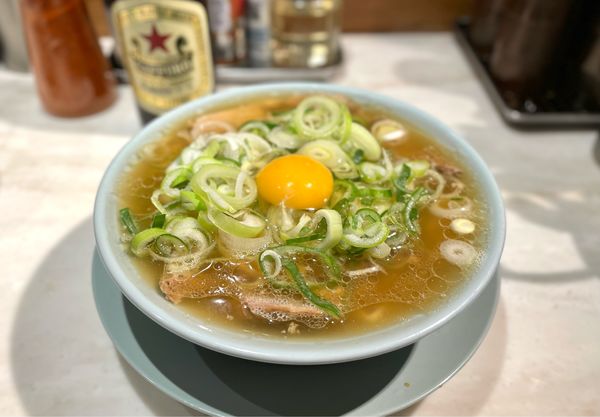 「中華そば¥900、ネギ¥100、生卵¥50」@ちえちゃんラーメンの写真