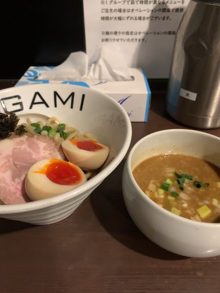 「コッテリ煮干つけめん(870円、味玉中盛サービス)」@麺屋 ORIGAMIの写真