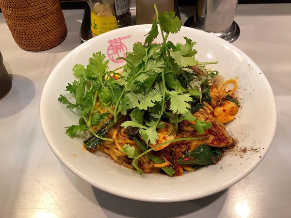 「【限定】マコモダケと香菜 茄子の麻辣あえそば」@中華蕎麦 瑞山（ZUIZAN）の写真