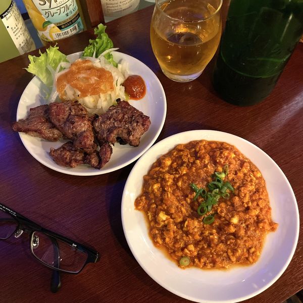 「ひつじの脳みそ バングラディッシュ風 生唐辛子の炒め」@タンドール料理 RB's ひつじや 神田店の写真