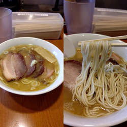 『細麺 塩+ハーフ炭焼豚(¥1100+300)』