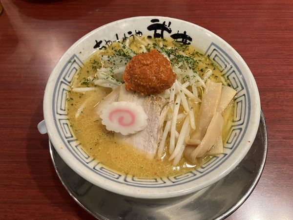 「からし味噌らーめん」@ちゃーしゅうや武蔵 長岡駅店の写真
