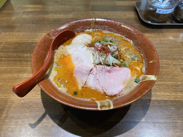 「麻辣坦々チャーシュー麺、味玉(1120円)」@五代目むじゃきの写真