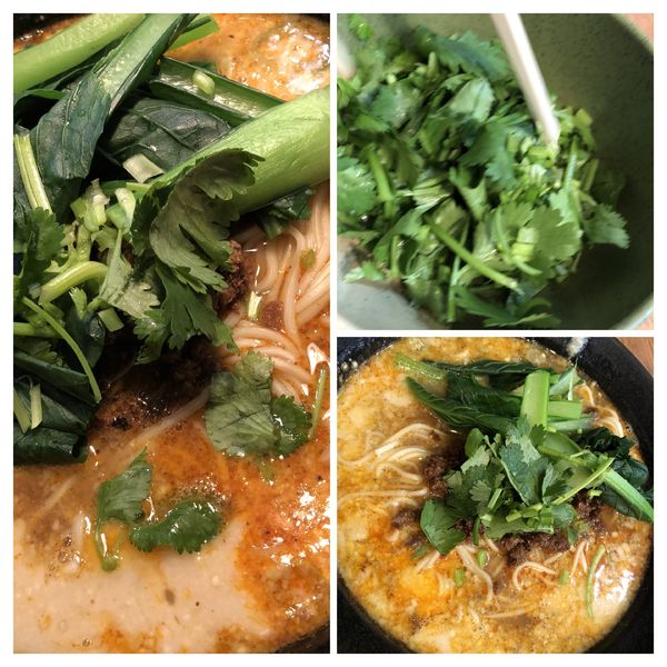 「坦々麺750✖️2香菜100」@四川屋台の写真