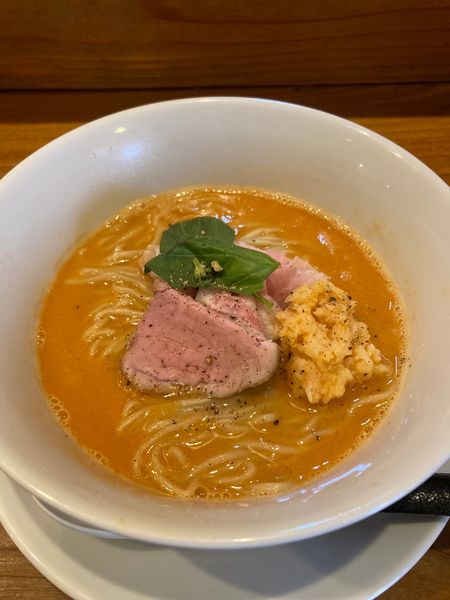 「甘海老白湯そば」@中華そば 先崎の写真