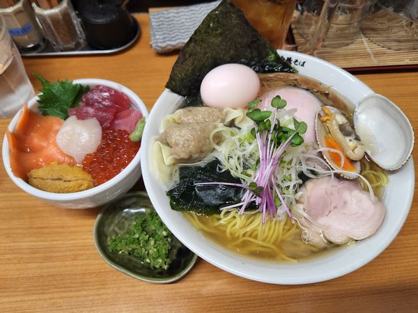 「すだれ貝と川俣シャモ　三周年」@中華そば 半ざわの写真