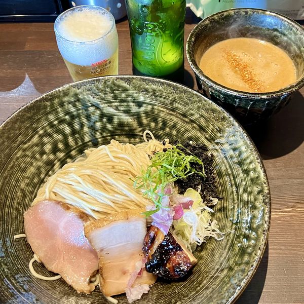 「【限定】あん肝つけめん＋ビール」@ラーメン こころの写真