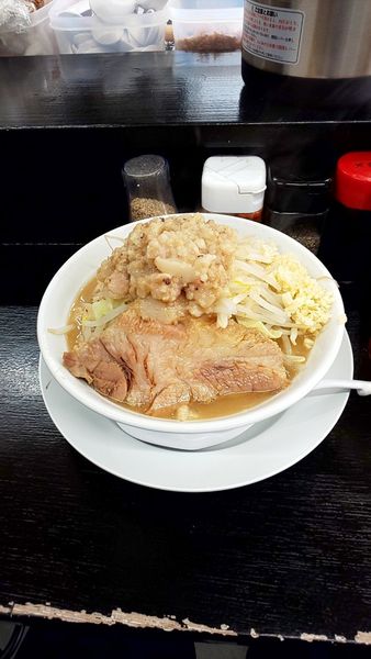「ミニラーメン200g野菜、脂増し」@豚仙人 天王町店の写真