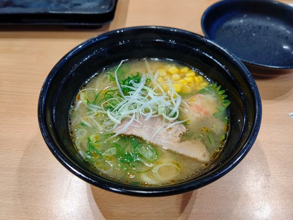 「濃厚W味噌ラーメン539円」@かっぱ寿司 富岡店の写真