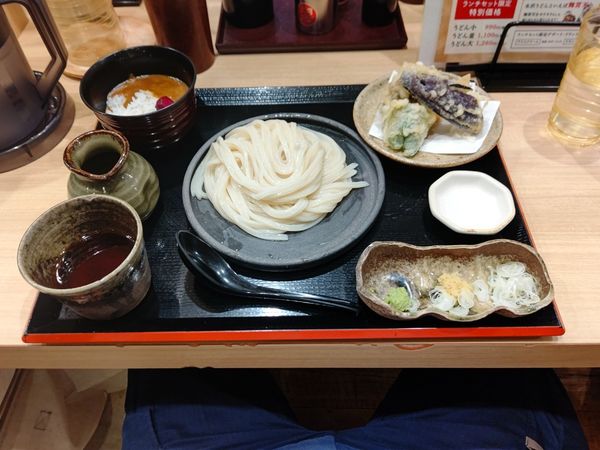 「Bランチセット(並盛・360g・天ぷら・カレー丼)1100円」@水沢うどん 水香苑 高崎モントレー店の写真