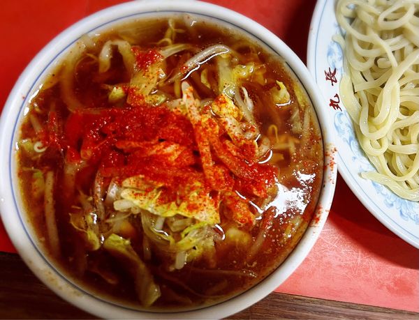 「ヤサイつけメン 辛め」@つけめん 丸長 桜台店の写真