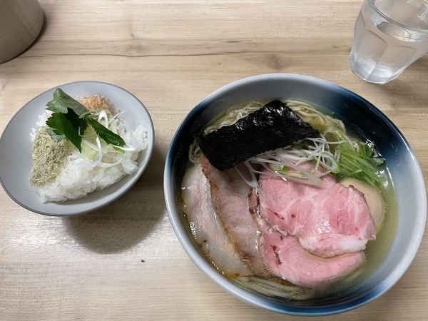 「特製塩らぁめん＋割飯」@麺処 有彩の写真