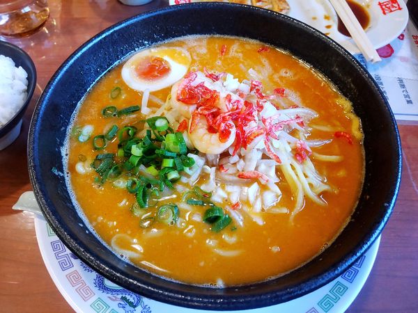 「（限定）えび味噌ラーメン950円」@おおぎやラーメン 沼田店の写真