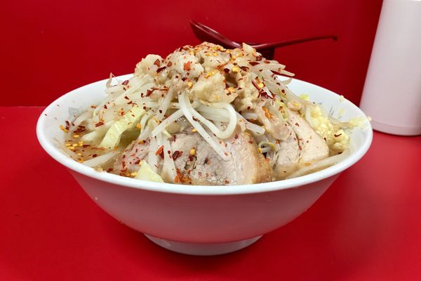 「小(麺半分、ニンニク、アブラ) 800円」@ラーメン二郎 一橋学園店の写真