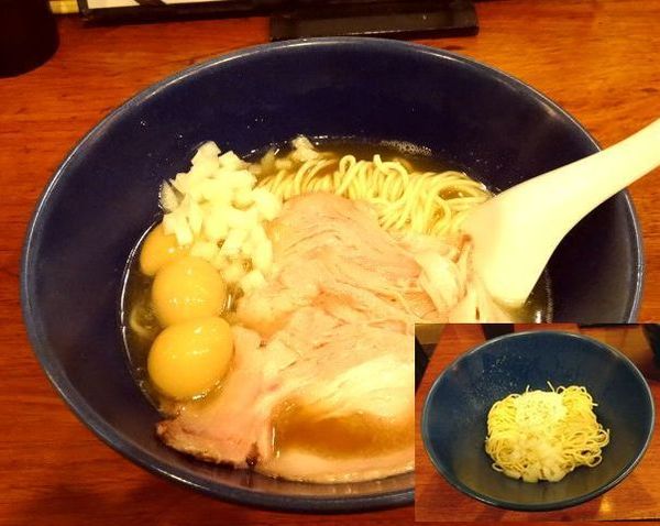 「煮干蕎麦(900円)＋うずら玉子＋ほたてバターの和え麺」@麺処 にぼし香 横浜店の写真