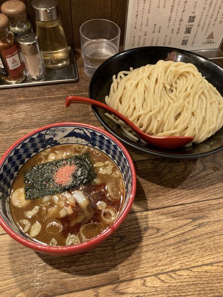 「濃厚海老つけ麺・大盛り（クーポン利用で２９０円）」@つけ麺専門店 三田製麺所 北新地店の写真