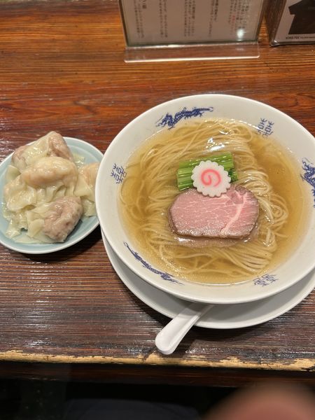 「中華そば(肉3個、海老3個)1410円」@中華蕎麦にし乃の写真