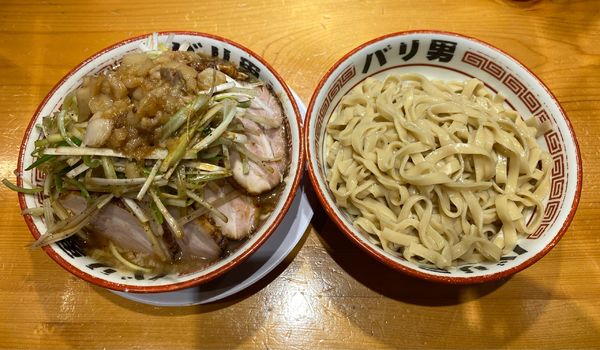 「つけ麺  豚増し×2  ネギ」@らーめん バリ男 神楽坂店の写真