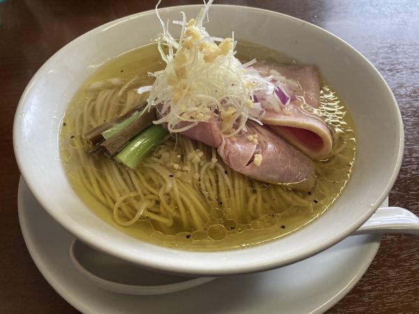 「【限定】生姜ラーメン（塩）900円　和え玉鶏醤油350円」@塩らーめん 千茶屋の写真