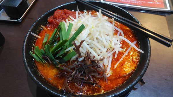 「満丸トマト辛麺　もやし　１辛」@辛麺屋 満丸堂の写真