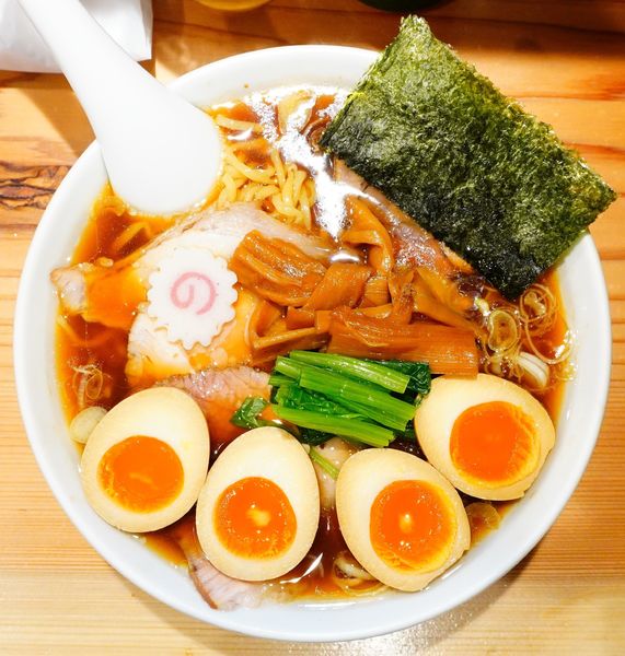 「しょうゆラーメン＋味玉Ｗ＋COEDO毬花」@オランダ軒の写真
